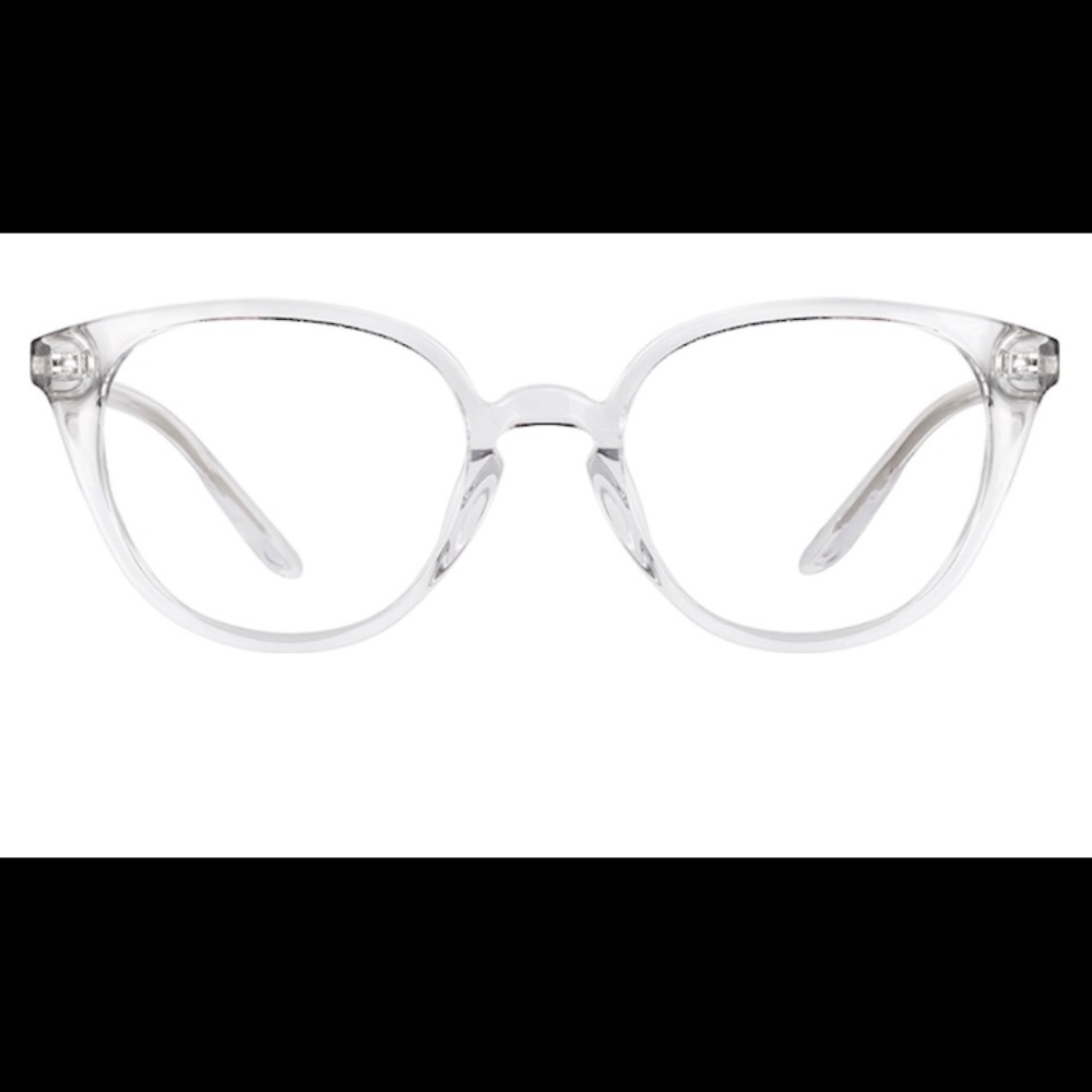 Cateye Clear Plastic Eyeglass Frames Big Round Nwt - image 2